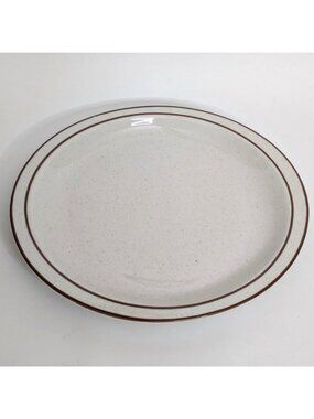 Syracuse China 12" Oval Dinner Plate Brown Speckled Mesa Grande Stoneware
